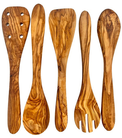 Olive Wood Kitchen Servers Set -5 pcs Choixe