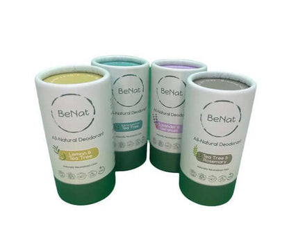 All Natural, Plastic-Free Deodorants. 3oz. BeNat