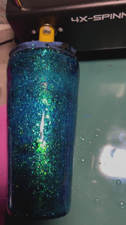 Blue Green Glitter Stitch