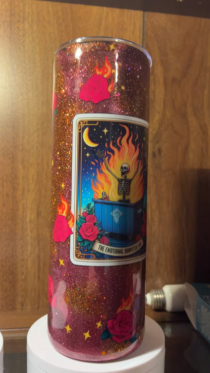 The emotional dumpster  fire tarot , -  30oz skinny Tumbler