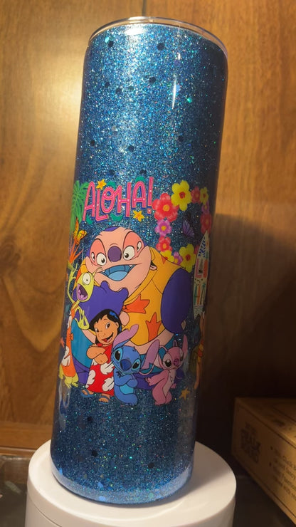 Aloha Lilo and stitch-  30oz skinny Tumbler