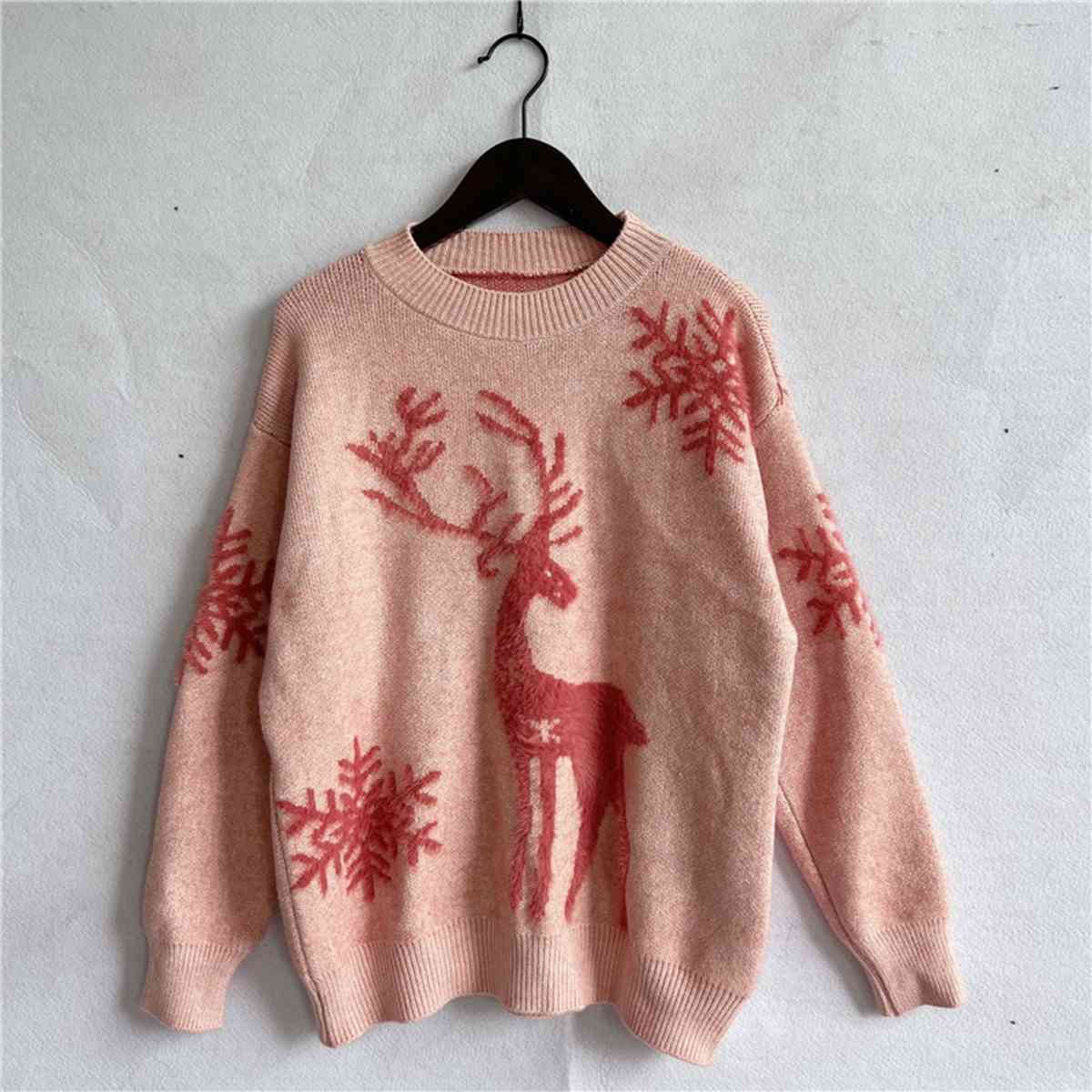 Reindeer and Snowflake Pattern Sweater
• Cozy and stylish winter sweater

• Charming reindeer and snowflake pattern

• Comfortable fit, machine washable
Stay cozy and stylish this winter with our ReindeeReindeer and Snowflake Pattern SweaterTrendsiBLACK BROOM BOUTIQUE