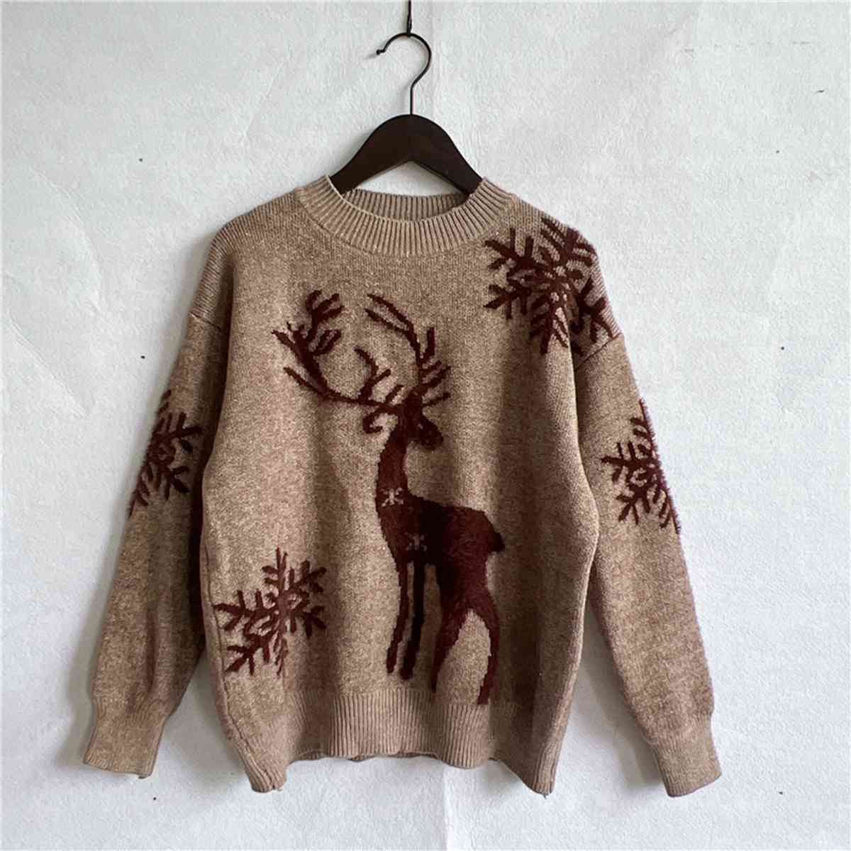 Reindeer and Snowflake Pattern Sweater
• Cozy and stylish winter sweater

• Charming reindeer and snowflake pattern

• Comfortable fit, machine washable
Stay cozy and stylish this winter with our ReindeeReindeer and Snowflake Pattern SweaterTrendsiBLACK BROOM BOUTIQUE