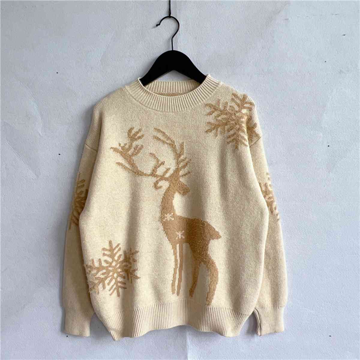 Reindeer and Snowflake Pattern Sweater
• Cozy and stylish winter sweater

• Charming reindeer and snowflake pattern

• Comfortable fit, machine washable
Stay cozy and stylish this winter with our ReindeeReindeer and Snowflake Pattern SweaterTrendsiBLACK BROOM BOUTIQUE