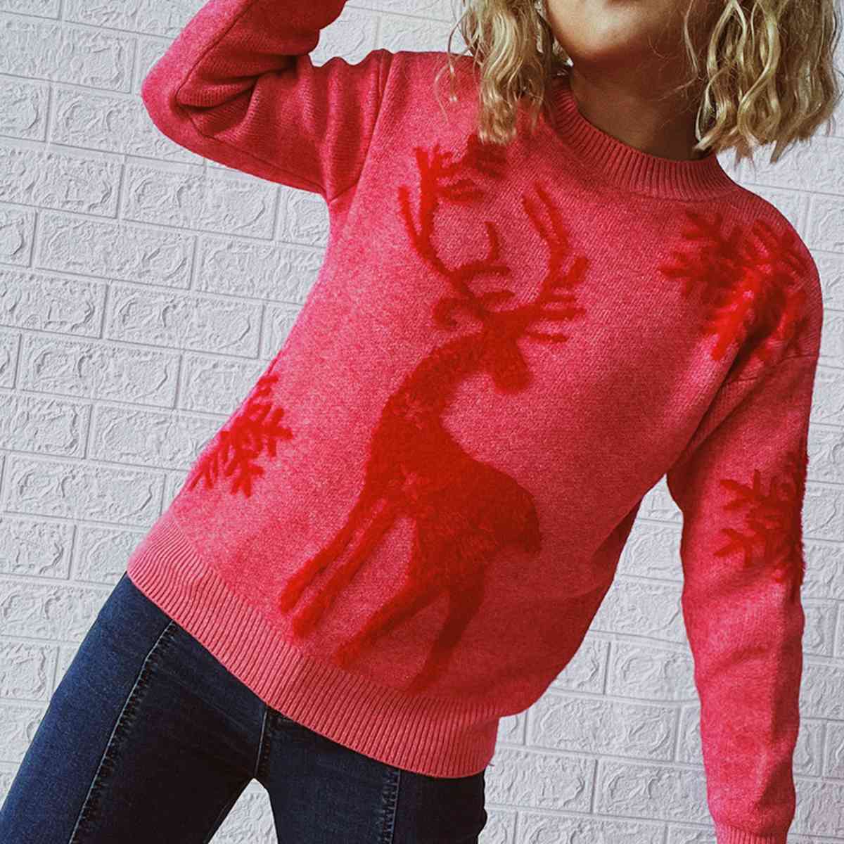 Reindeer and Snowflake Pattern Sweater
• Cozy and stylish winter sweater

• Charming reindeer and snowflake pattern

• Comfortable fit, machine washable
Stay cozy and stylish this winter with our ReindeeReindeer and Snowflake Pattern SweaterTrendsiBLACK BROOM BOUTIQUE