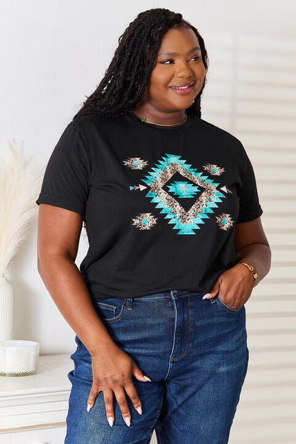 Simply Love Graphic Short Sleeve T-Shirt - BLACK BROOM BOUTIQUE