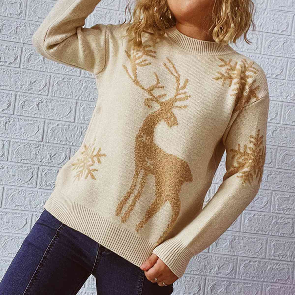 Reindeer and Snowflake Pattern Sweater
• Cozy and stylish winter sweater

• Charming reindeer and snowflake pattern

• Comfortable fit, machine washable
Stay cozy and stylish this winter with our ReindeeReindeer and Snowflake Pattern SweaterTrendsiBLACK BROOM BOUTIQUE