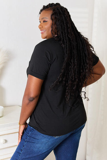 Simply Love Graphic Short Sleeve T-Shirt - BLACK BROOM BOUTIQUE