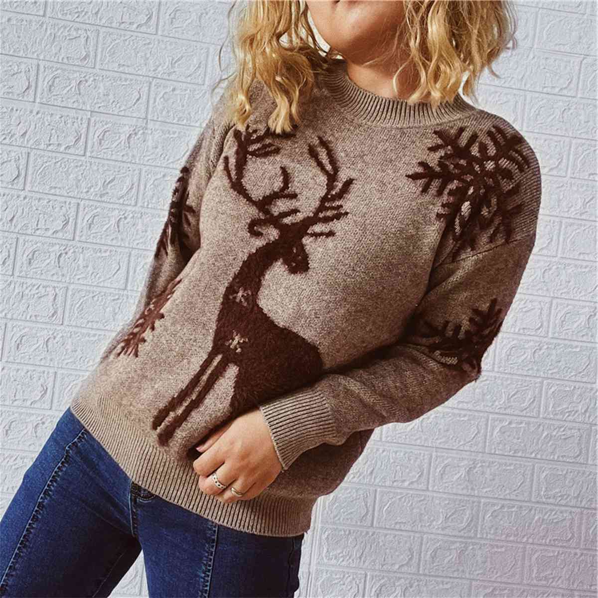 Reindeer and Snowflake Pattern Sweater
• Cozy and stylish winter sweater

• Charming reindeer and snowflake pattern

• Comfortable fit, machine washable
Stay cozy and stylish this winter with our ReindeeReindeer and Snowflake Pattern SweaterTrendsiBLACK BROOM BOUTIQUE