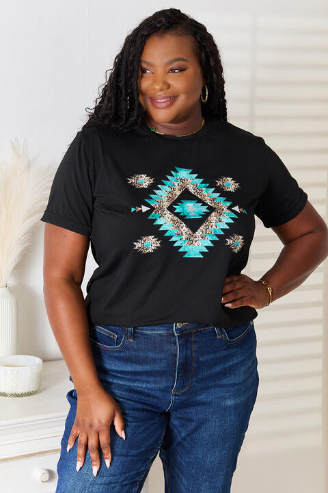 Simply Love Graphic Short Sleeve T-Shirt - BLACK BROOM BOUTIQUE